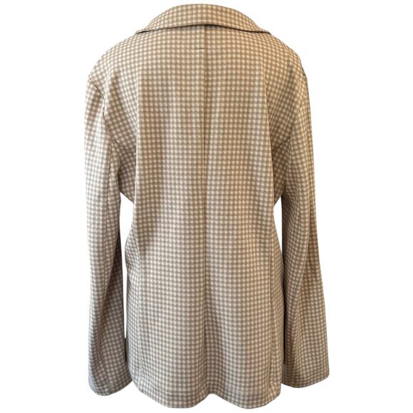 Betabrand Classic One Button Knit Blazer Gingham Plaid Office Work Size XL - Picture 5 of 13